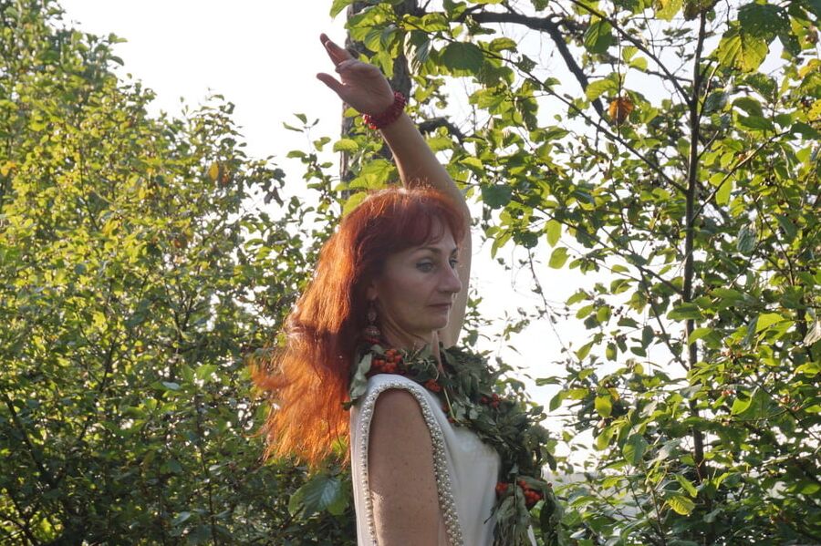 Flame Redhead near Lake