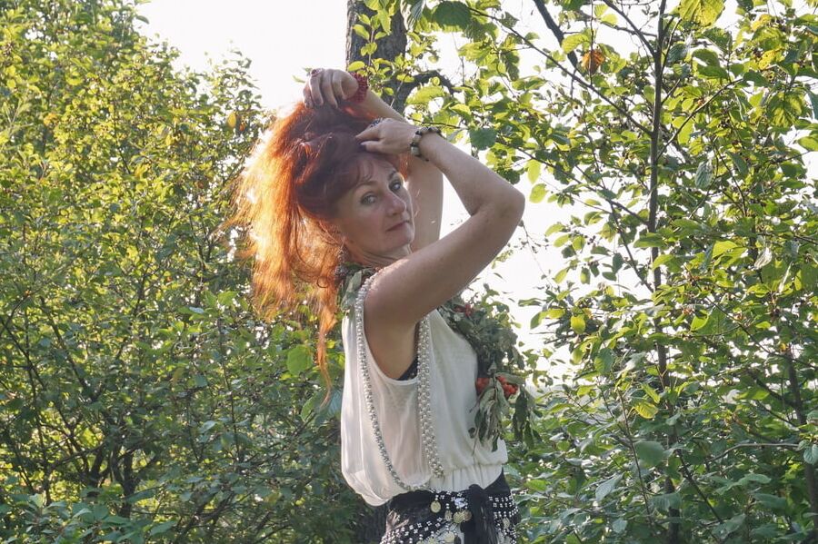 Flame Redhead near Lake