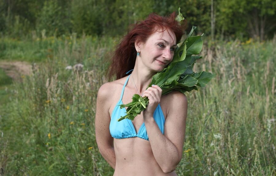 Woman and horseradish