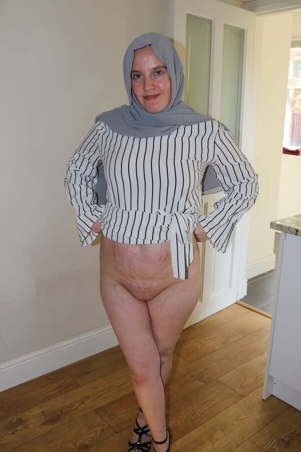 British wife in Hijab Abaya and Heels