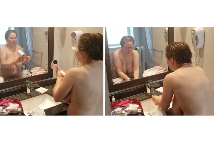 Curvy busty naked grandma on a short vacation