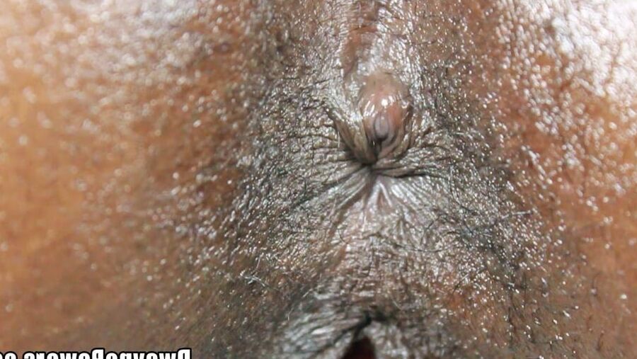 Oiled Dark-Skinned Ebony Asshole