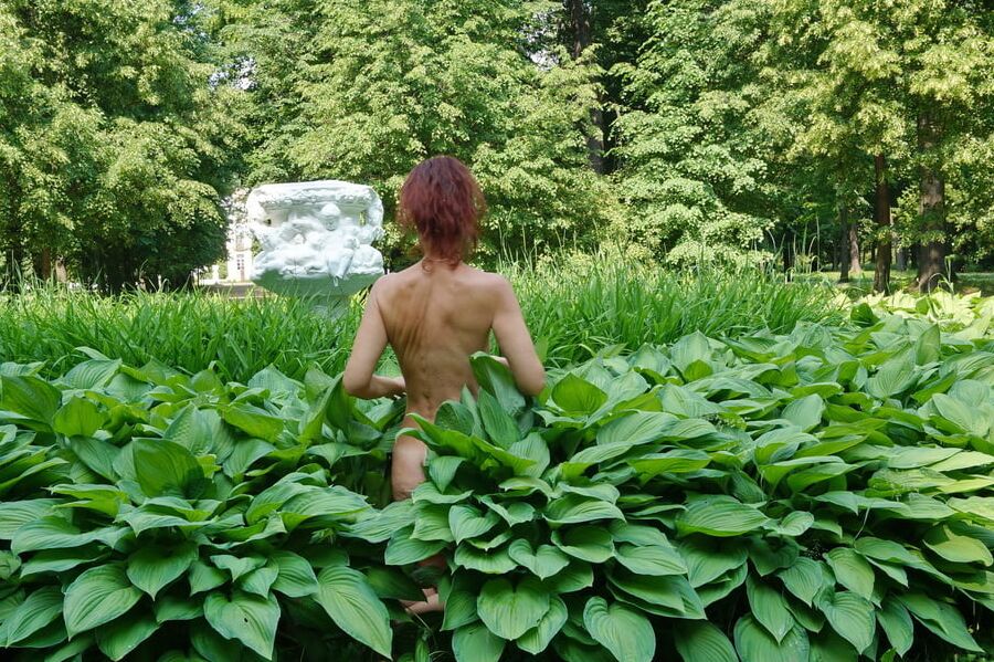 Naked in the grass