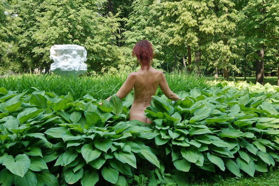 Naked in the grass