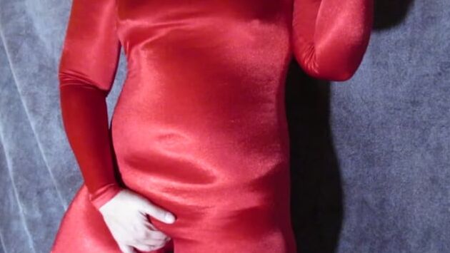 PAWG WIfe in Shiny Spandex Catsuit Bodysuit Unitard