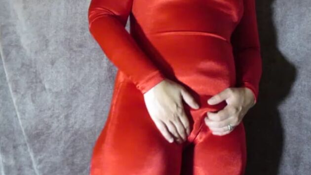 PAWG WIfe in Shiny Spandex Catsuit Bodysuit Unitard