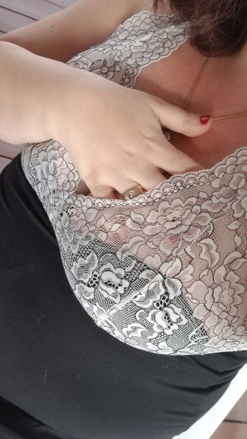 Mommy's morning coffee on the deck housewife milf tease