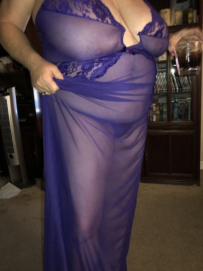 Horny wife in purple