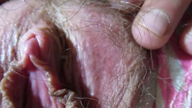 Big Hard Clit Close Up with Hairy Cunt