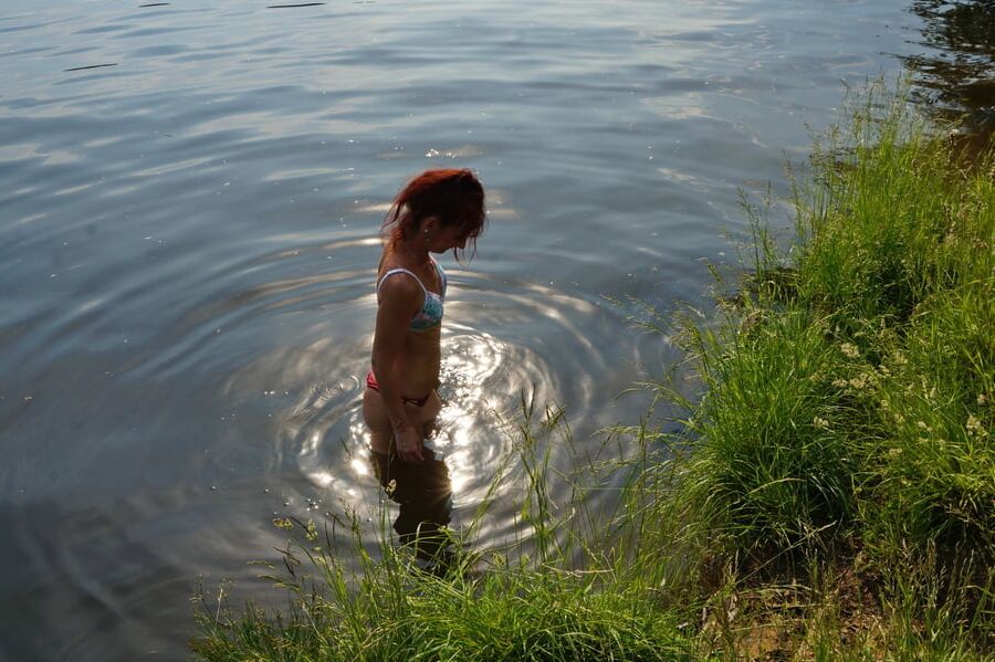 In the pond, in the glare
