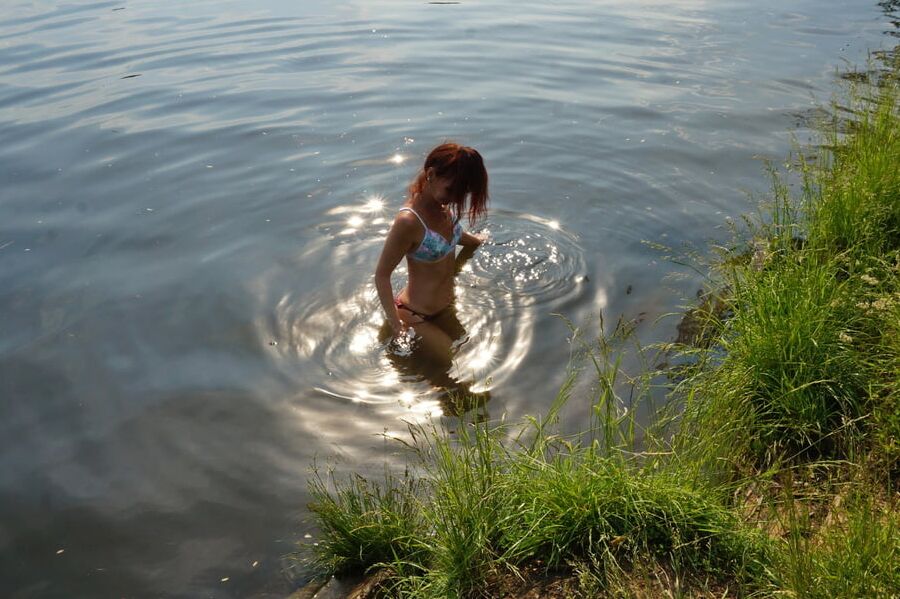 In the pond, in the glare