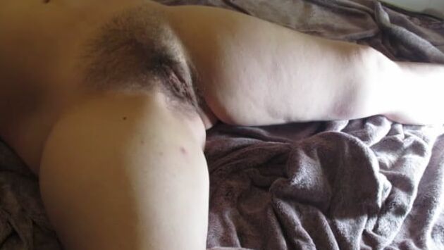 Wife's Cunt Takes Massive Dildo Extention Hairy Pussy