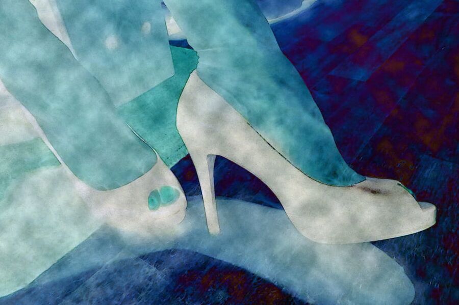 Random pics blue heels of my wife