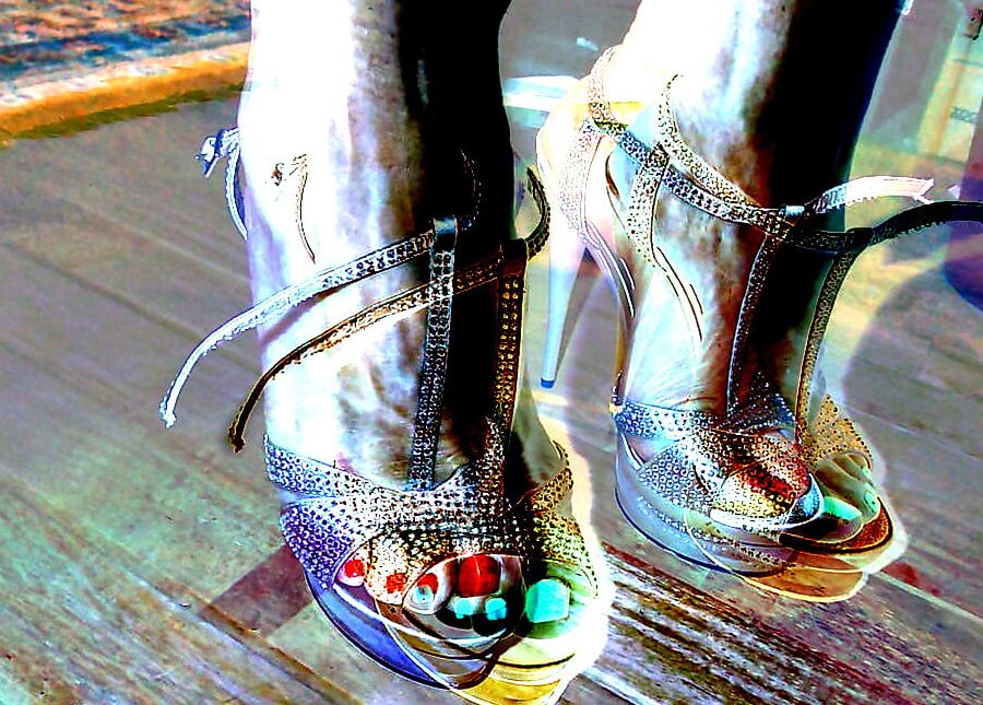 Random pics blue heels of my wife