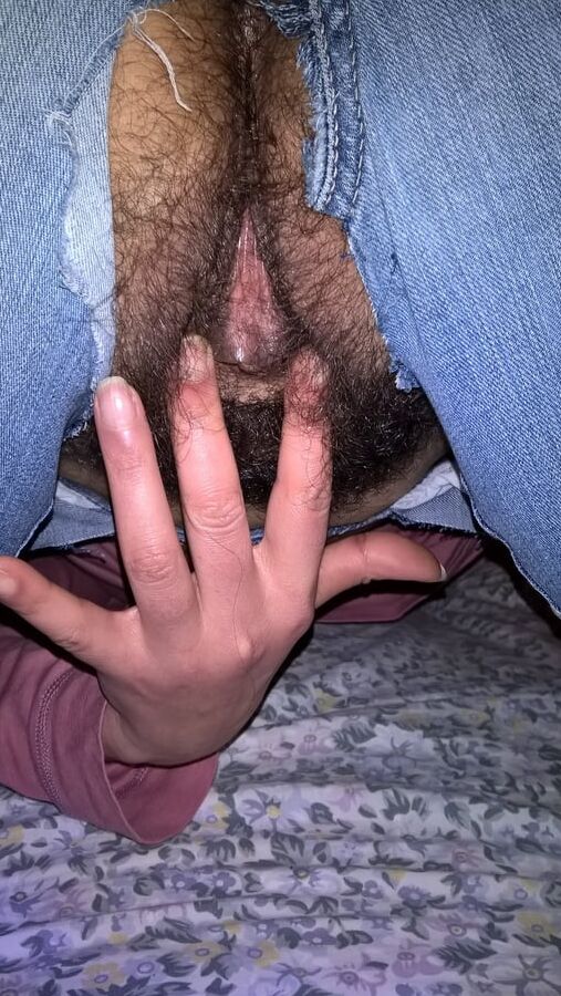 Hairy wife in denim