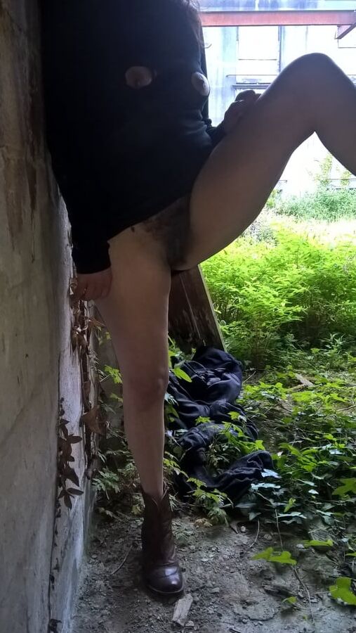 Hairy Wife In Abandoned Place