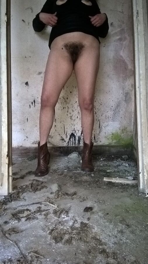 Hairy Wife In Abandoned Place