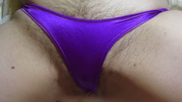 Wet Hairy Pussy In Thong Swimsuit Bush Showing