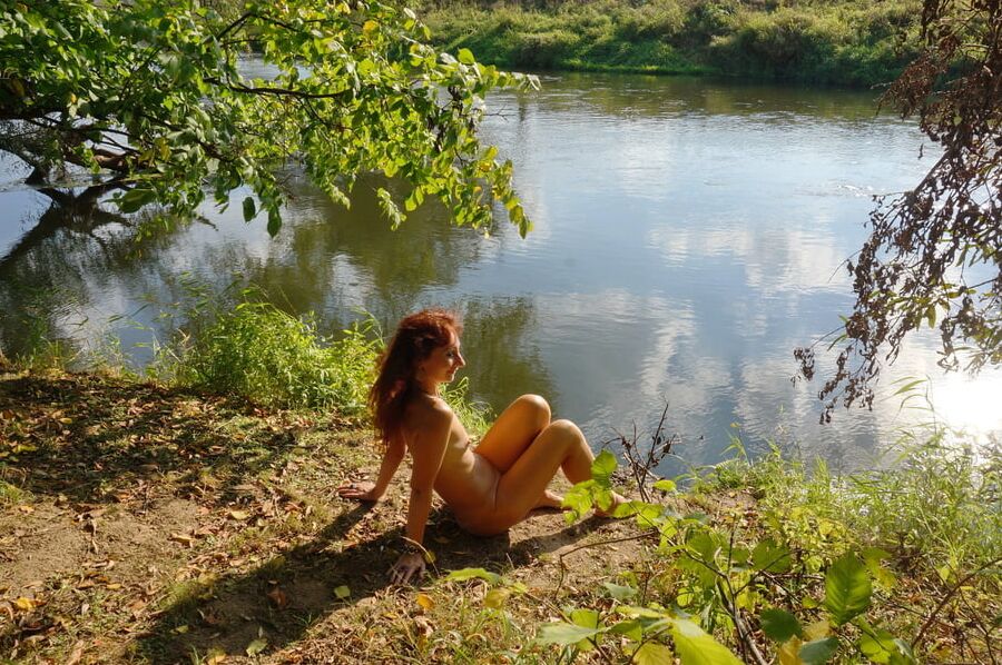 Sitting on the Beach Istra-river