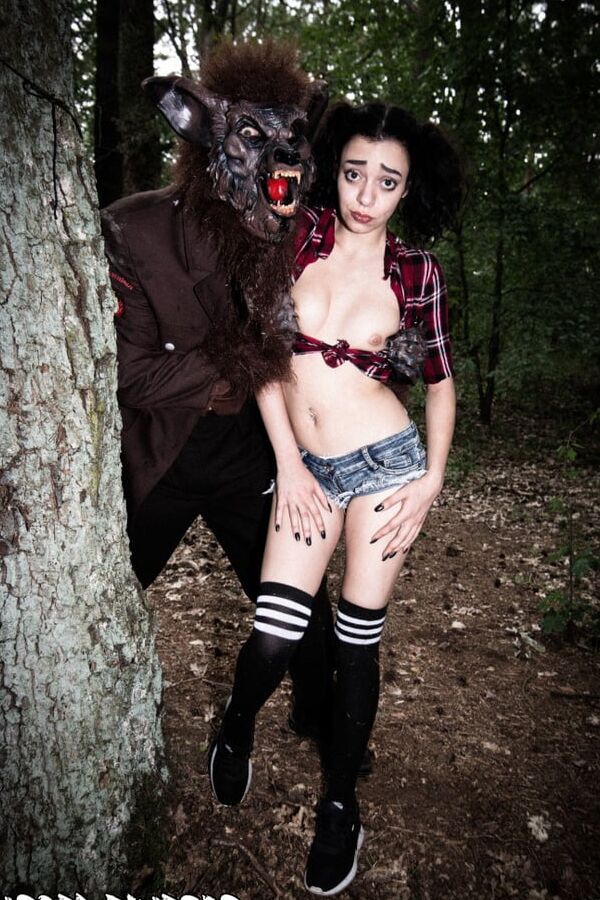 Halloween forest blowjobs sex with hot German teen