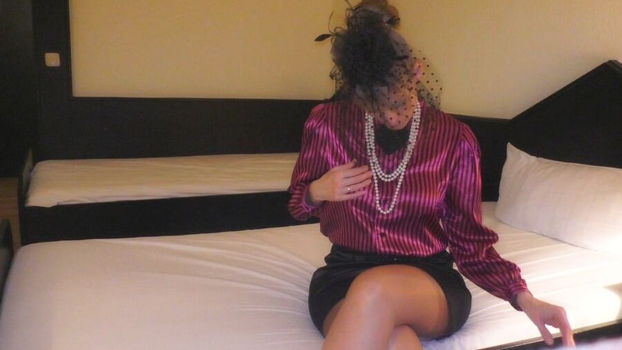 Pinstripe satin blouse