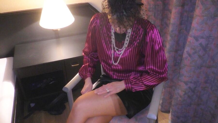 Pinstripe satin blouse