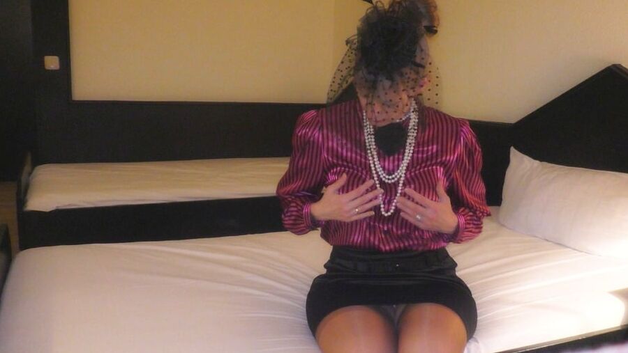 Pinstripe satin blouse