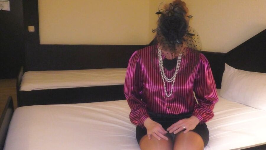 Pinstripe satin blouse