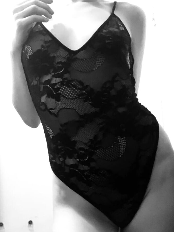 Perky titties in black lace