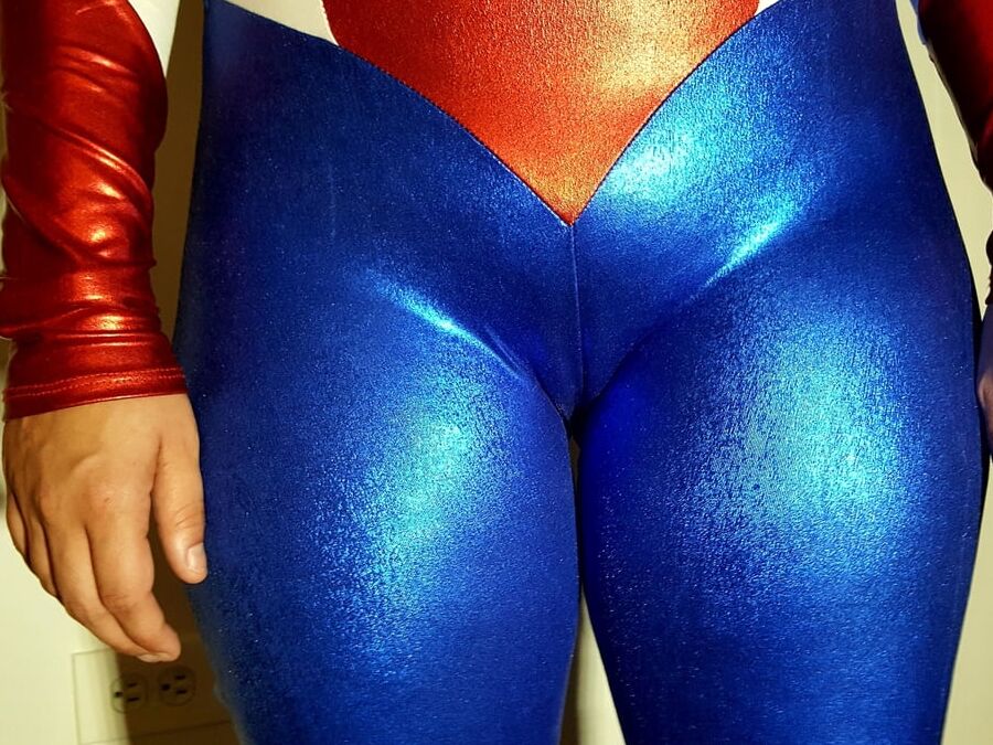 Lexi In A Shiny Spandex Superhero Costume
