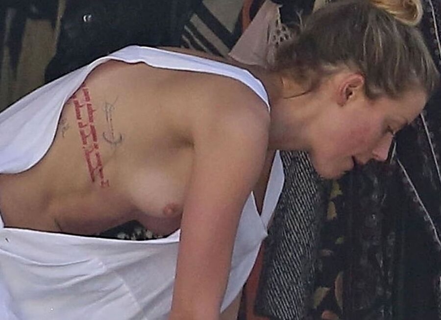 Amber Heard paparazzi tits shots