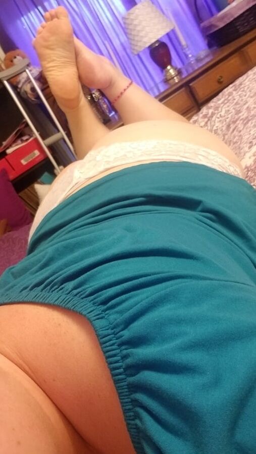 White lace panties on a nice round ass bored housewife milf