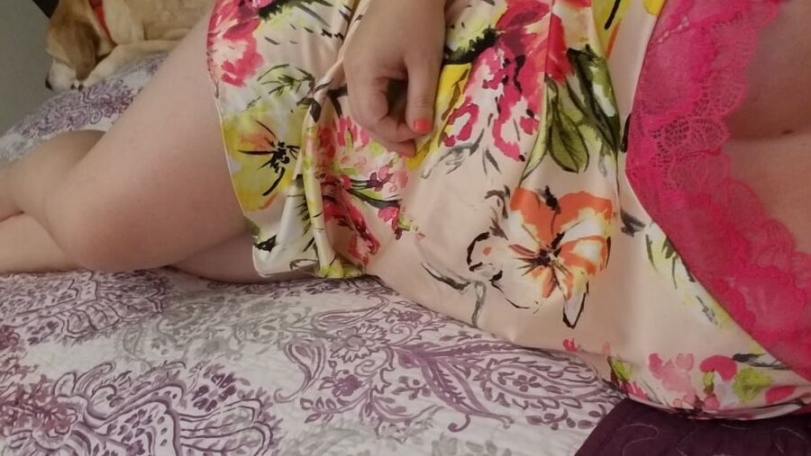 Satin and lace. Bored housewife - milf