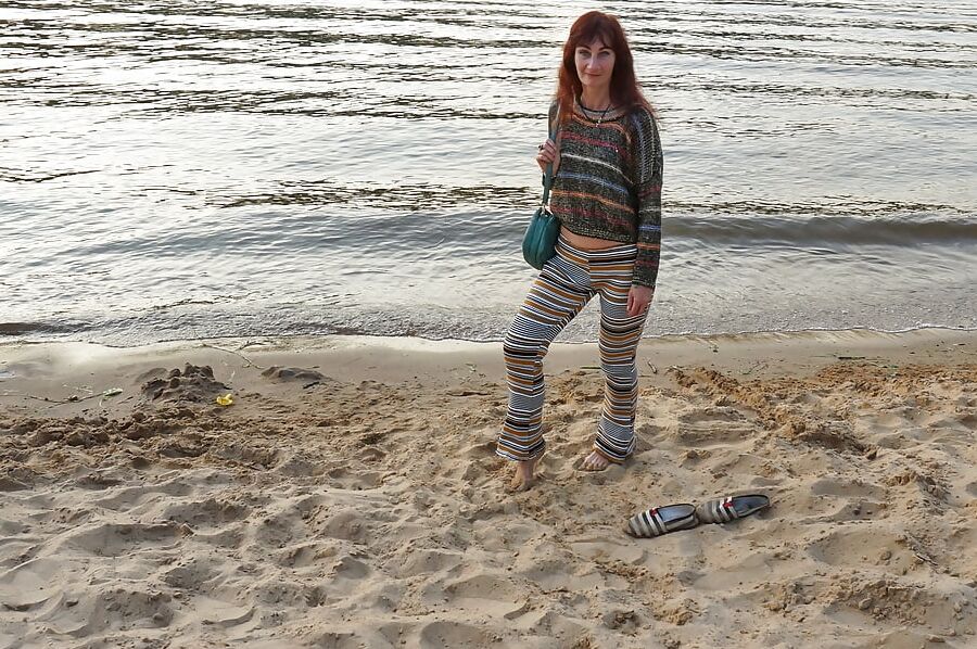 In AKIRA pants near Moscow-river in evening