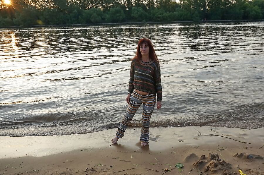 In AKIRA pants near Moscow-river in evening