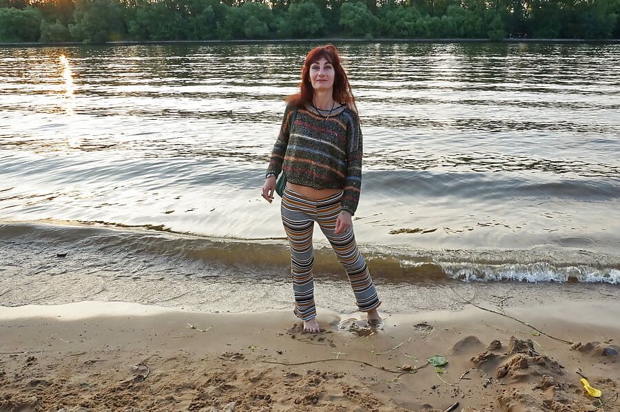 In AKIRA pants near Moscow-river in evening