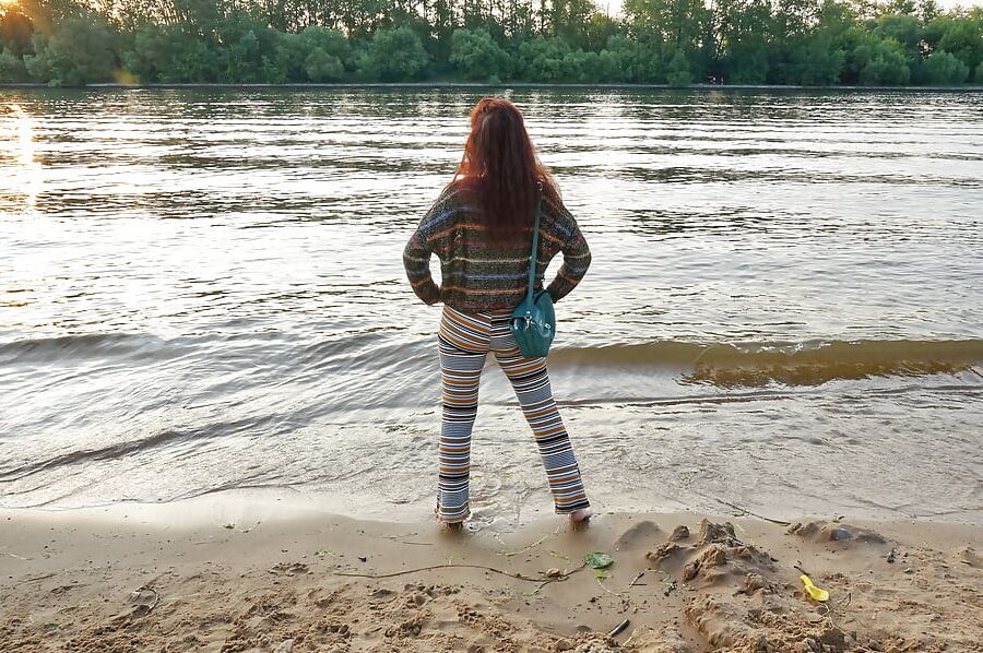 In AKIRA pants near Moscow-river in evening