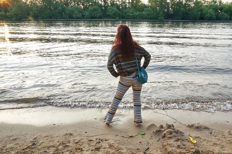 In AKIRA pants near Moscow-river in evening