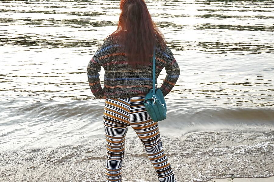 In AKIRA pants near Moscow-river in evening