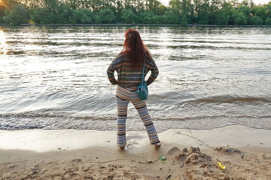 In AKIRA pants near Moscow-river in evening
