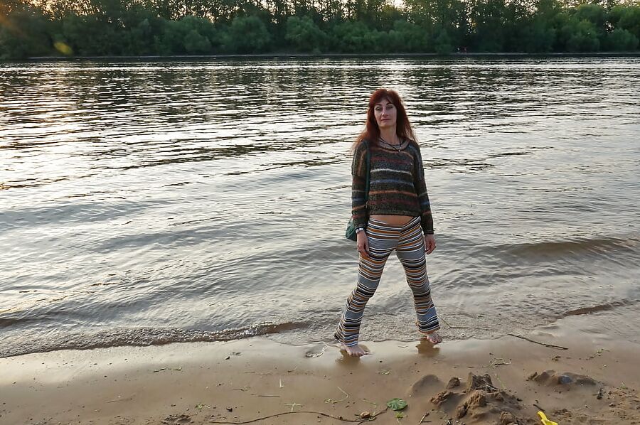 In AKIRA pants near Moscow-river in evening