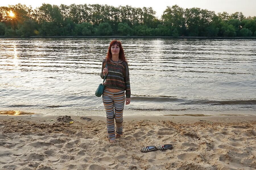 In AKIRA pants near Moscow-river in evening