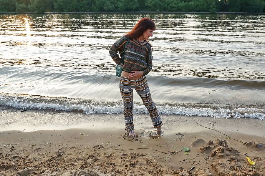 In AKIRA pants near Moscow-river in evening