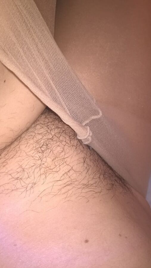My beautiful hairy wife selfies in pantyhose