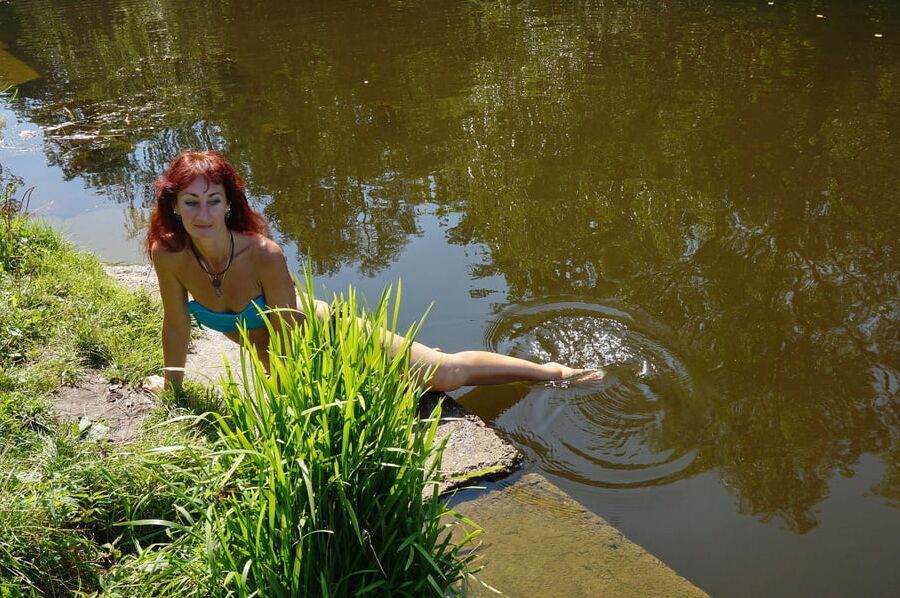 On the edge near the water