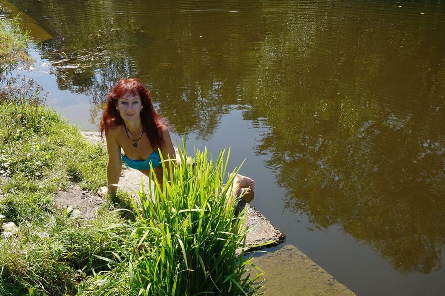 On the edge near the water