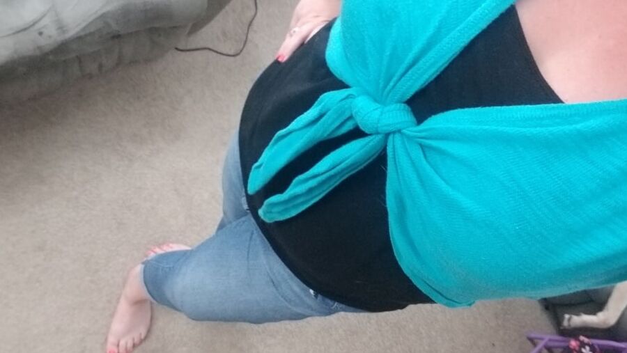 Blue lace panty tease  bored housewife milf bbw