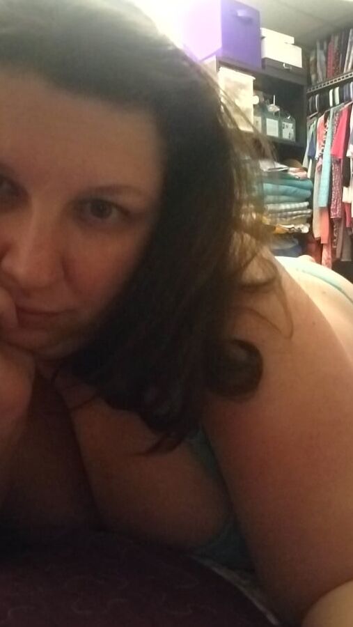 Blue lace panty tease  bored housewife milf bbw