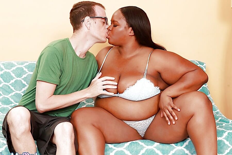 Black plumper Olivia Leigh gets her pussy filled with a whit