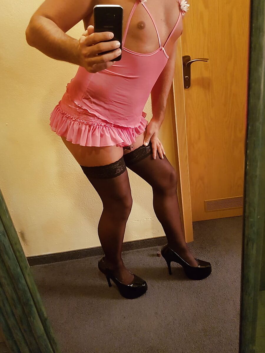 CD Sissy in mini skirt